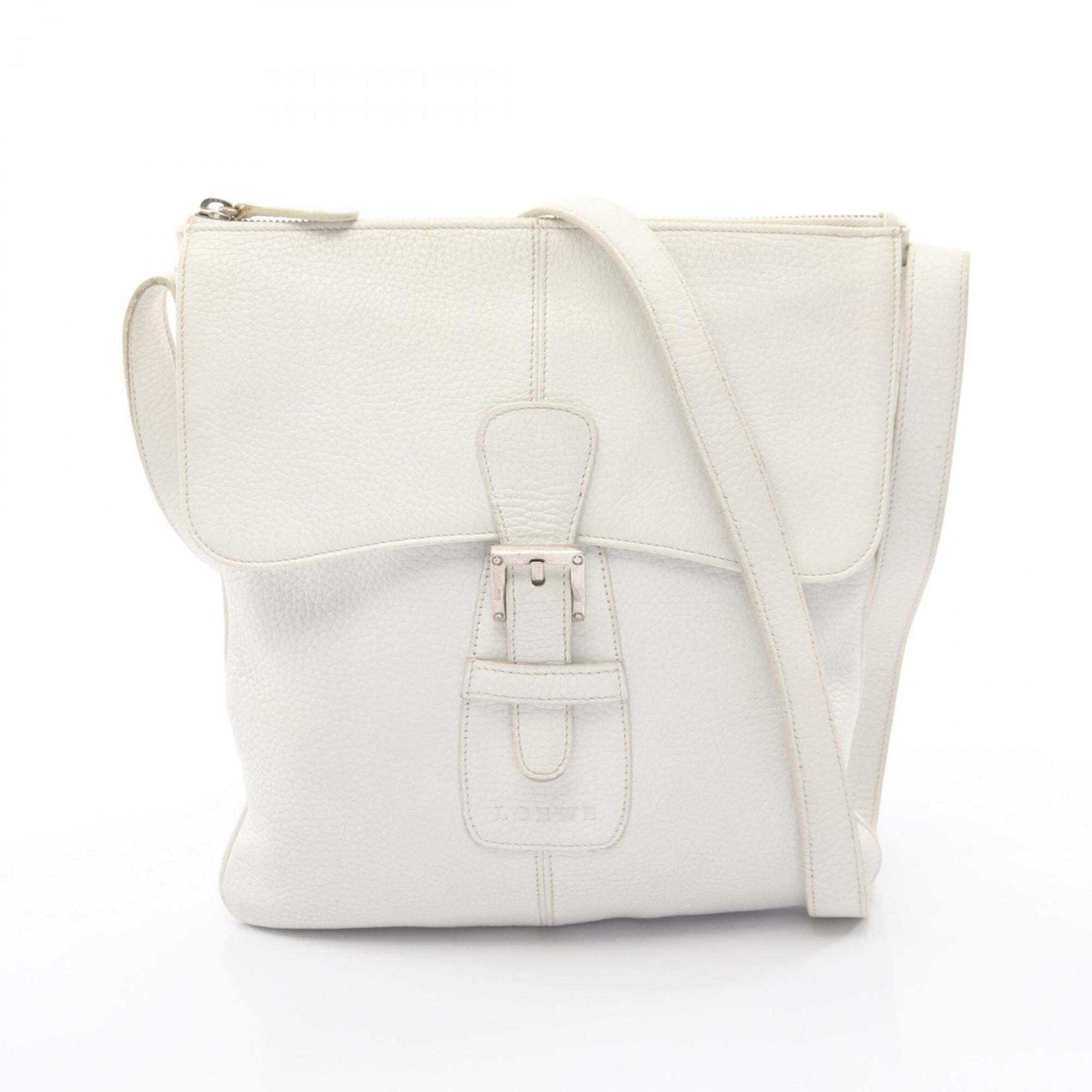 Loewe Sacoche Shoulder Bag/Handbag Leather Women's White